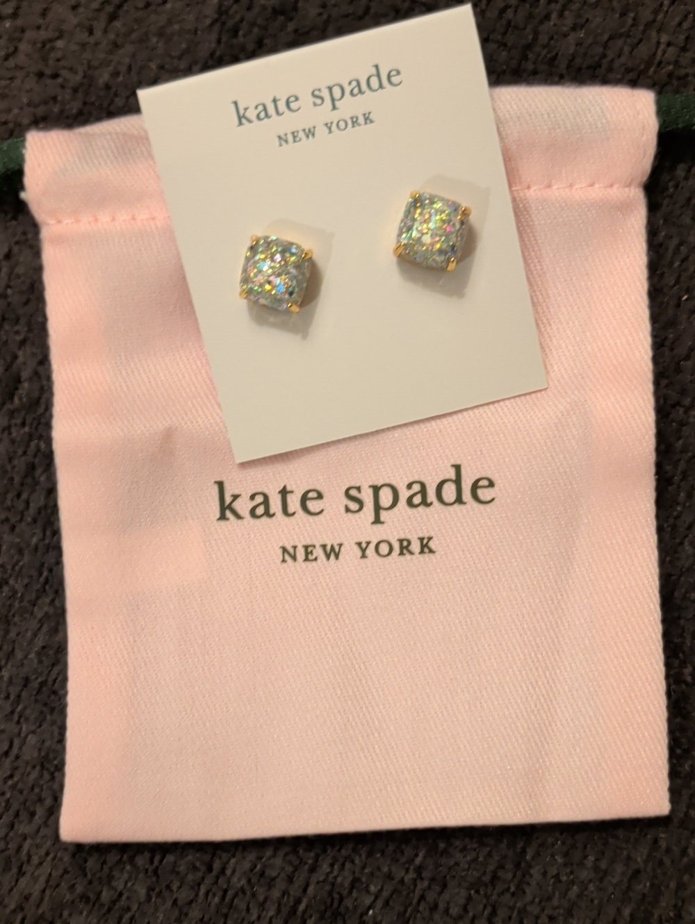 kate spade Gold Iridescent Square Stud Earrings